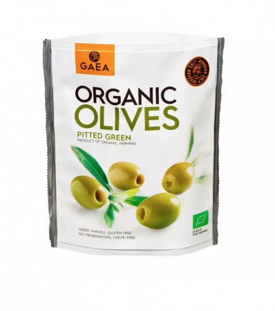 GAEA Organic Pitted Green Olives, 150g, økologisk