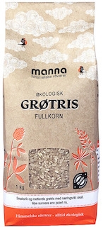 Grøtris, fullkorn, 1 kg, økologisk, Manna