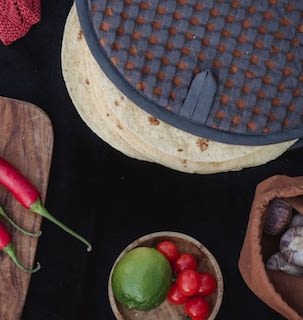 Lefse/rundstykkevarmer Vaffelstruktur bomull – Pepper/Curry fra UND