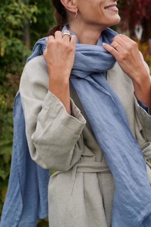 Skjerf i 100% lin fra Linenfox - sky blue