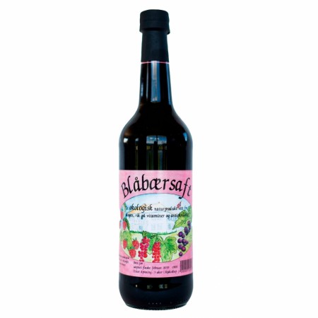 Blåbærsaft(med sukker), økologisk fra Bærgården, 0,7 liter