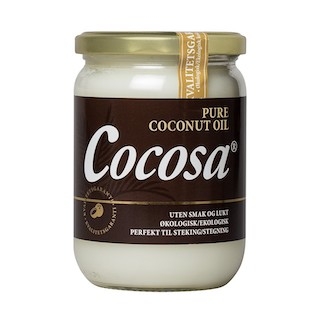 Kokosolje, pure coconut oil, økologisk fra Cocosa, 480 ml (lukt- og smaksfri)