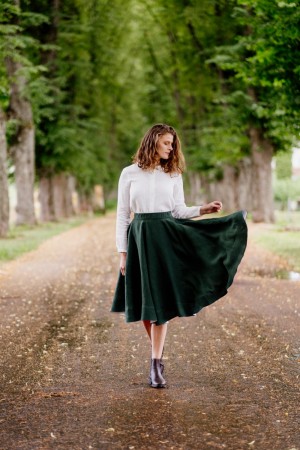 Son de flor, Classic Skirt, Evergreen ( str XS)