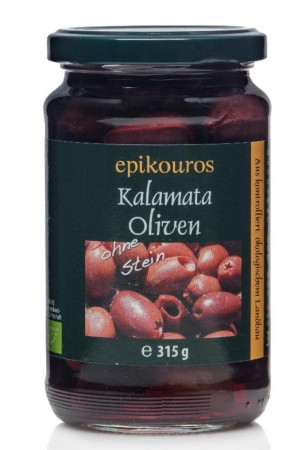 Oliven Kalamata uten sten, økologisk fra Epikouros, 220g