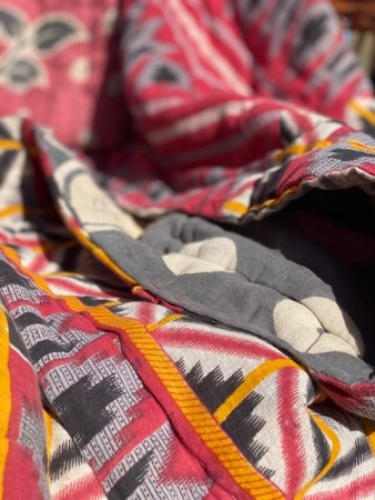 Vatteppe gjenbruksdesign i 100% bomull fra Indiske sarier - no 19