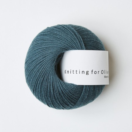 Merino "petroleumsgrøn", knitting for olive