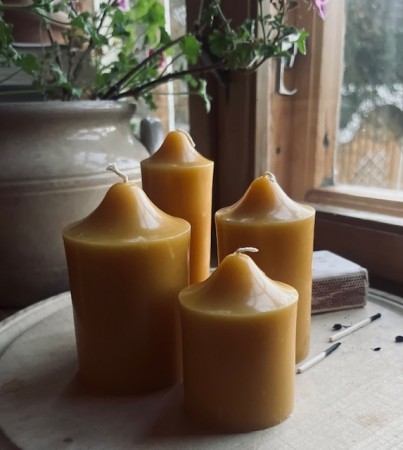 Adventslys i bivoks, 4 stk