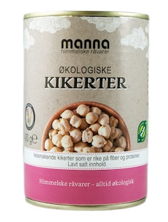 Kikerter i lake,  økologisk fra Manna, 400 g