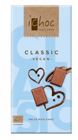 Lys sjokolade, økologisk fra iChoc 80g (datovare)