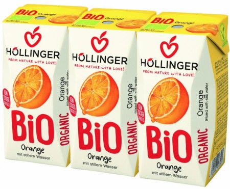 Appelsinjuice, 3 x 200 ml, økologisk, Höllinger Juice