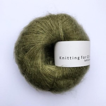 Soft silk mohair - Oliven, knitting for olive (4 nøster igjen)