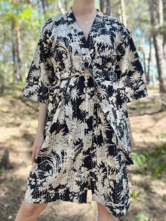 Paris - Kantha Kimono bomull fra By Linn Andersen - utsolgt