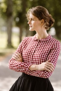 Son de flor, Peter Pan Collar Shirt, Hygge Red (1 igjen i str S)