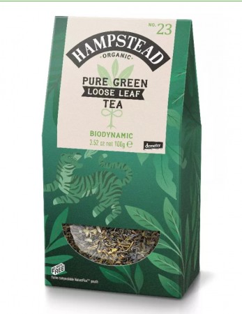 Pure Green Tea, løsvekt, økologisk fra Hampstead Tea, 100g