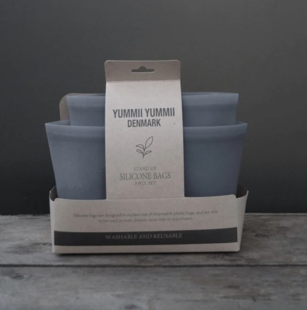STANDUP SILICONE BAGS - STONE - MIX SET fra Yummi Yummi