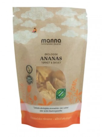 Ananas tørket, økologisk, 70 g, Manna