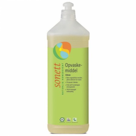 Oppvaskmiddel, sitron, refill, 1 l, økologisk, Sonett