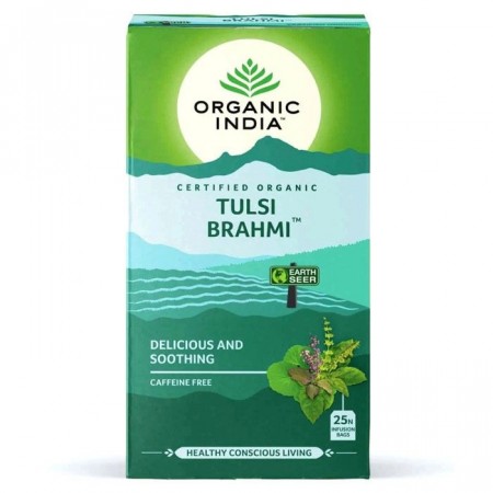 Tulsi brahmi, økologisk te fra Organic India, teposer 