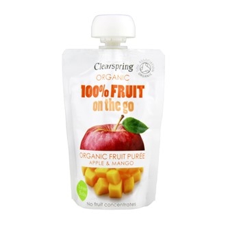 Clearspring on the go eple & mango fruktpurè, 100g