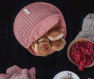 Lefsevarmer Vaffelstruktur bomull – Kanel/Rosé fra UND