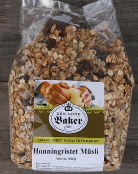 Honningristet musli fra Den Gode Baker, 500g, økologisk 