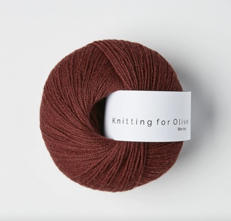 Merino - vinrød, knitting for olive