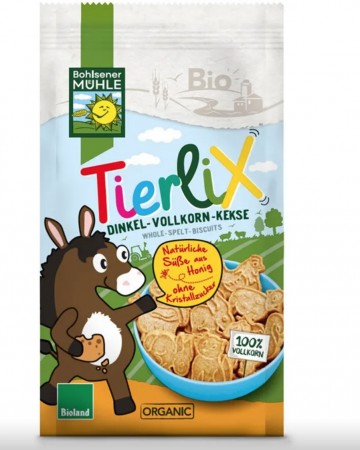 Tierlix spelt kjeks dyrefigurer fra Bohlsener, 125g, økologisk