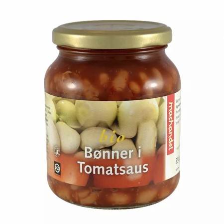 Bønner i tomatsaus far Machandel bio, 370 gr