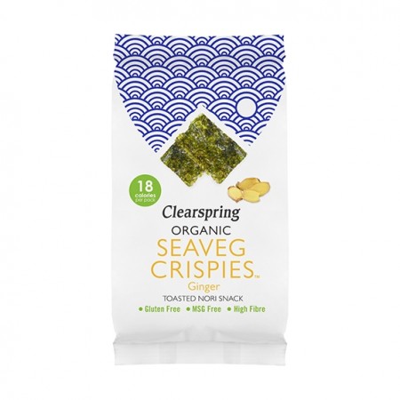 Seaveg crispies ginger fra Clearspring 