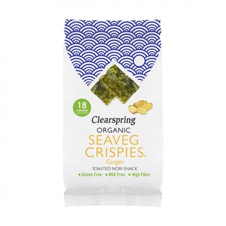 Seaveg crispies ginger fra Clearspring (Bf: 09.01.24)