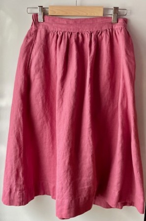 Laura skirt, linskjørt fra Linenfox - watermelon