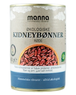 Røde kidneybønner i lake, økologisk fra Manna, 400 g