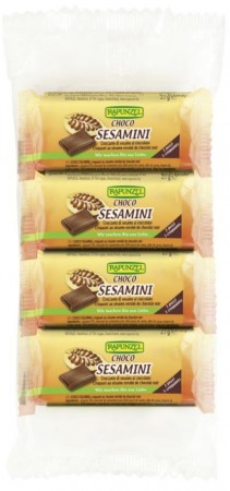 Sesamini med sjokolade, 4×27 g, økologisk, Rapunzel