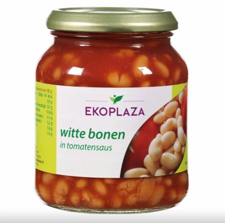 Hvite Bønner i Tomatsaus fra Ekoplaza, Øko, 360g