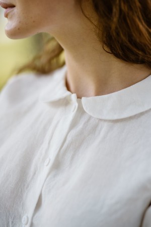 Peter Pan Collar Shirt, White Magnolia