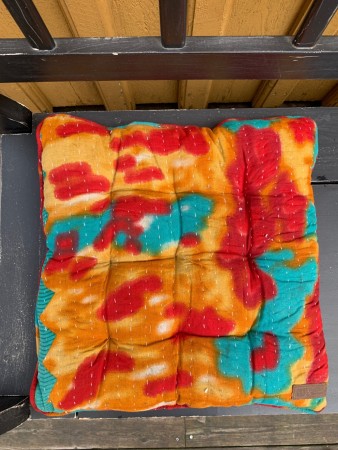 Sittepute av vintage sarier, 40 x 40 cm - No 14