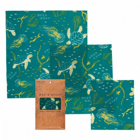 Bee`s Wrap - 3 ark assortert Ocean print