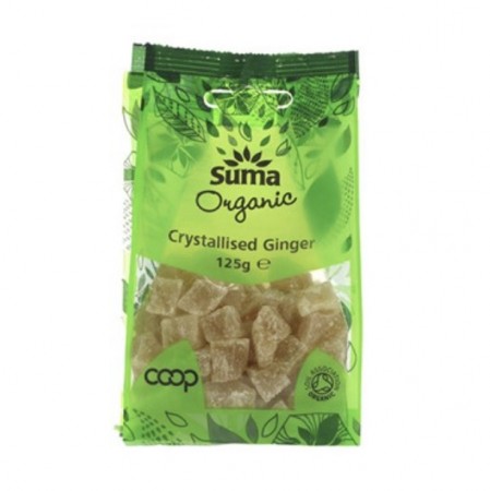 Kandisert ingefær 125 g, Suma organic