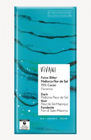 Mørk sjokolade 75% Mallorca Sel, økologisk fra Vivani, 80 g