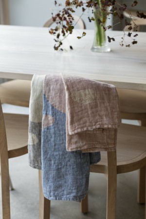 HIETSU- Badehåndkle i 100% lin fra Lapuan Kankurit, blue/cinnamon