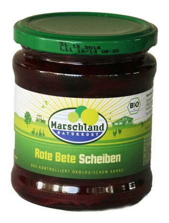 Rødbeter, skivet, 330 g, økologisk, Marschland