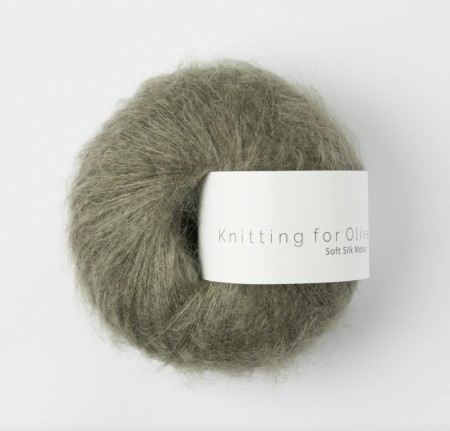 Soft silk mohair - støvet oliven, knitting for olive
