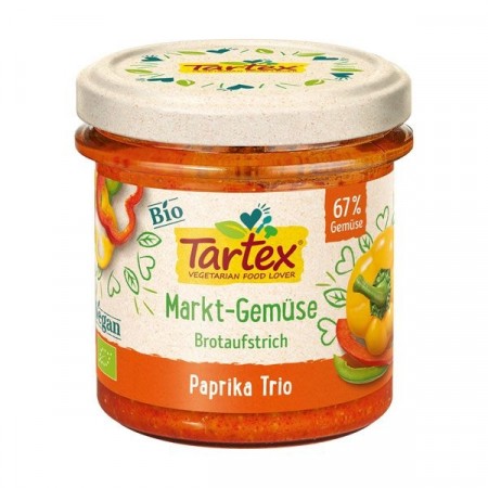 Paprika Trio vegetarpålegg fra Tartex, 135g, økologisk og vegansk