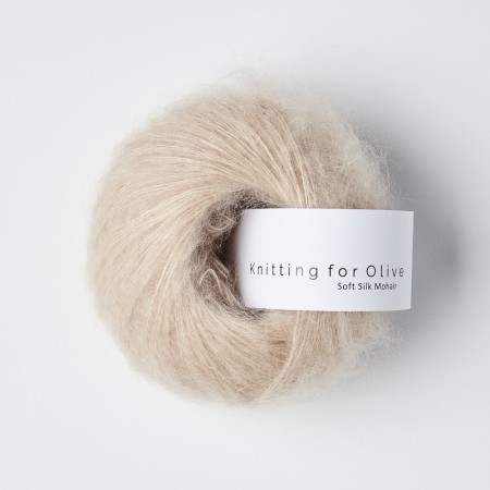 Soft silk mohair "pudderrosa", knitting olive