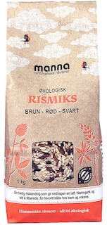 Rismiks, (brun, rød, svart), 1 kg, økologisk, Manna