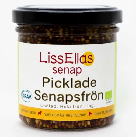 Syltede sennepsfrø usøtet, 150g (økologisk KRAV) fra Lissellas