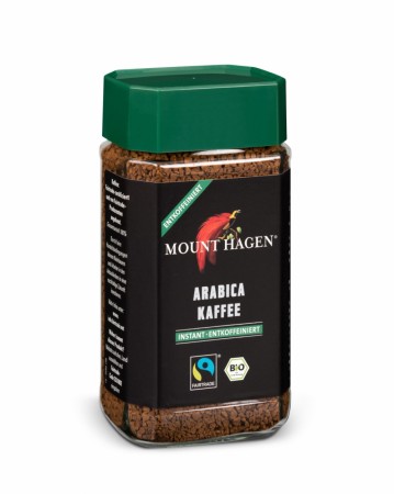 Kaffe, instant pulverkaffe, koffeinfri, 100 g, økologisk fra Mount Hagen