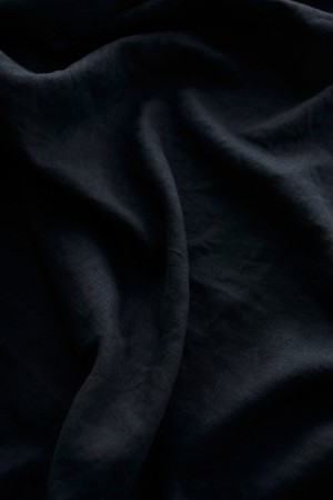 Nova Trousers linbukse fra Linenfox - Black (smal linbukse)