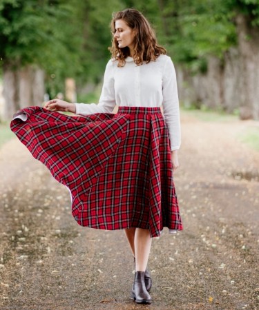 Son de flor, Classic Skirt, Red Tartan (1 stk i str XS igjen)