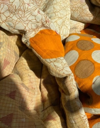 Vatteppe gjenbruksdesign i 100% bomull fra Indiske sarier - no 05